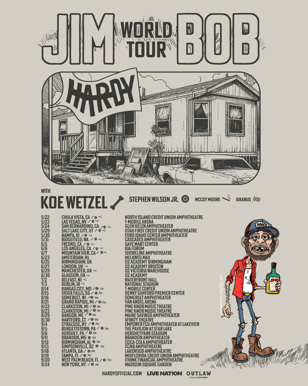 HARDY Jim Bob World Tour Poster 2025
